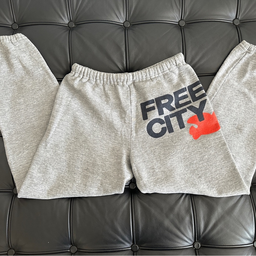 FREECITY Sweatpants Womens Cotton Logo - Gray - Sz S  Excellent Condition!
